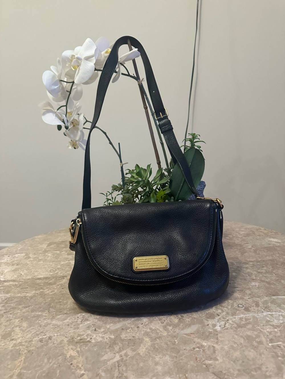 Marc by Marc Jacobs Natasha Black Leather Purse Cross Body Shoulder Bag XBody
